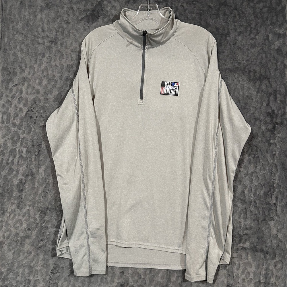 Vintage MLB Extra Innings Elevate Men's Quarter-Zip Pullover Gray Size XL